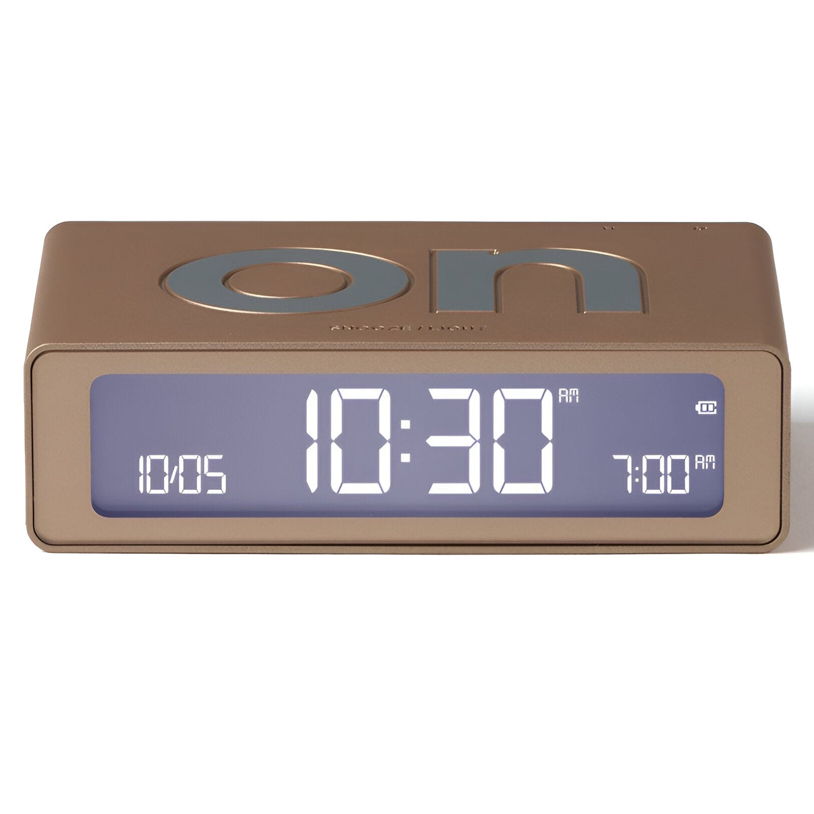 Lexon Flip Mini Travel Reversible Alarm Clock Gold 8cm LD-LR158D1 1