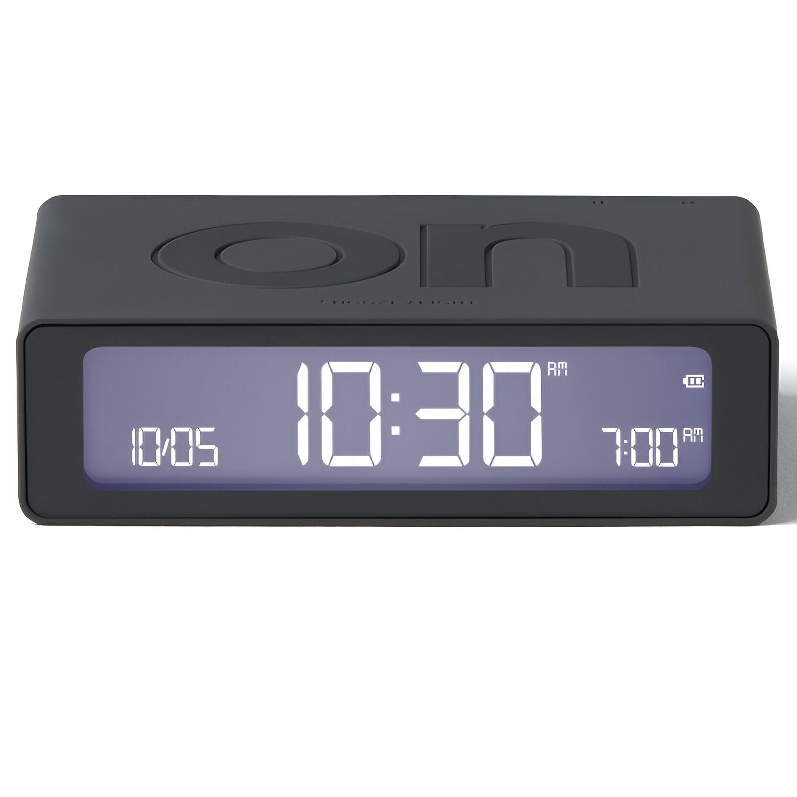 Lexon Flip Mini Travel Reversible Alarm Clock Grey 8cm LD-LR158G3 1