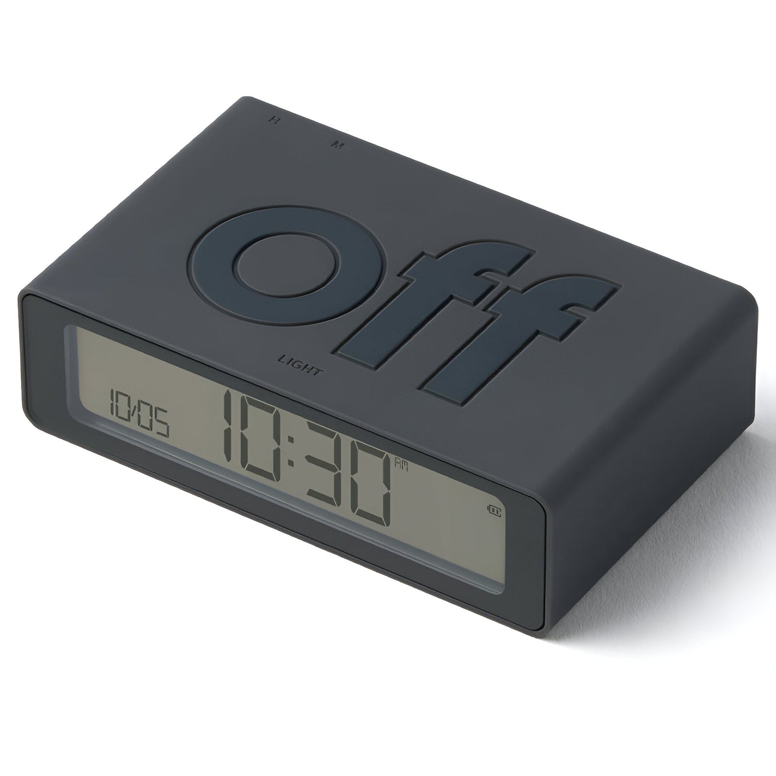 Lexon Flip Mini Travel Reversible Alarm Clock Grey 8cm LD-LR158G3 2