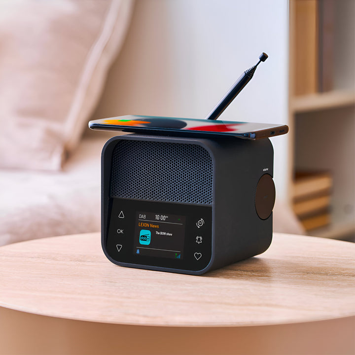 Lexon Oslo DAB FM Radio Charging Bluetooth Alarm Clock Black 11cm LD-LA130N 5