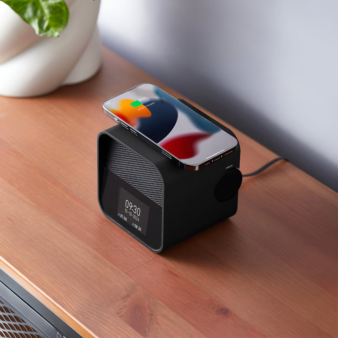 Lexon Oslo DAB FM Radio Charging Bluetooth Alarm Clock Black 11cm LD-LA130N 8