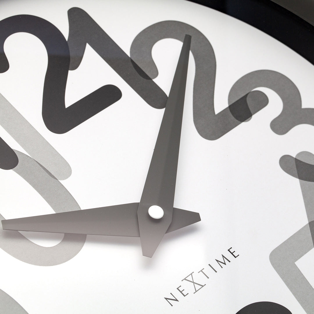 NeXtime Big Number Graphic Layered Wall Clock Charcoal Grey 31cm 573339GS 5