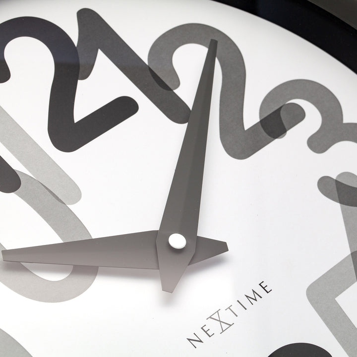 NeXtime Big Number Graphic Layered Wall Clock Charcoal Grey 31cm 573339GS 5