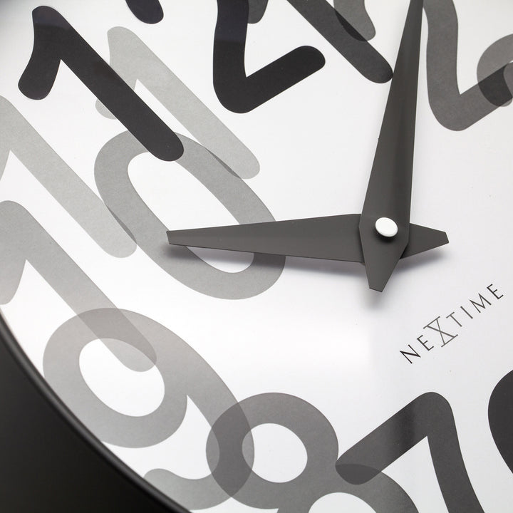 NeXtime Big Number Graphic Layered Wall Clock Charcoal Grey 31cm 573339GS 6