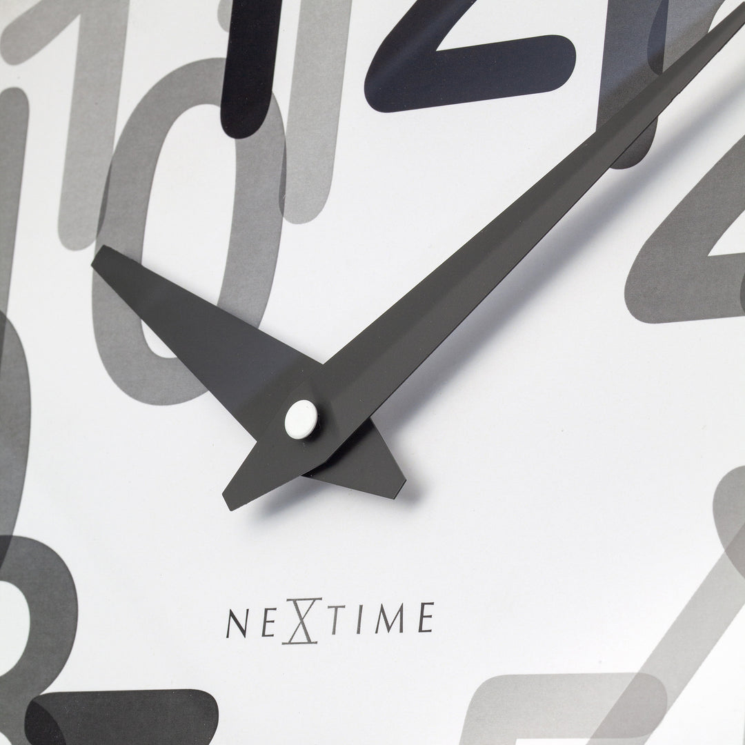 NeXtime Big Number Graphic Layered Wall Clock Charcoal Grey 31cm 573339GS 7