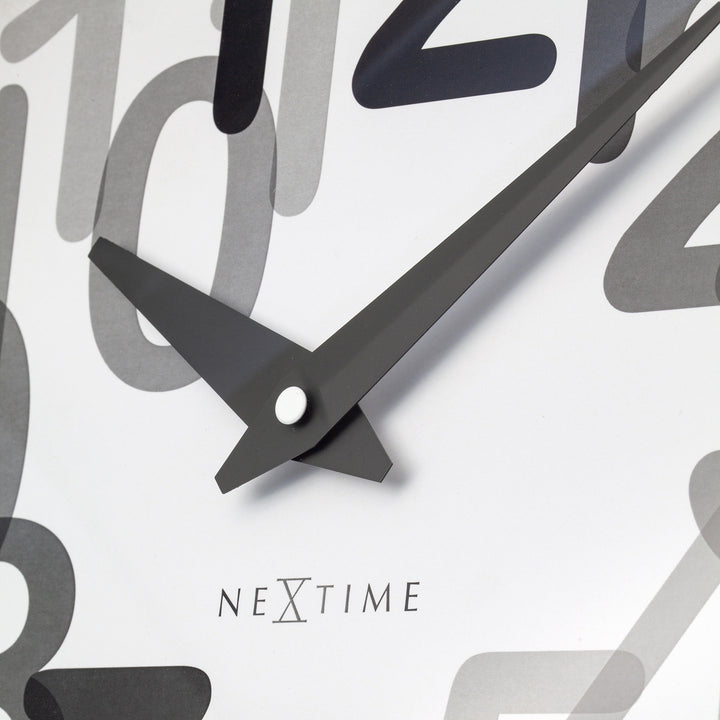 NeXtime Big Number Graphic Layered Wall Clock Charcoal Grey 31cm 573339GS 7