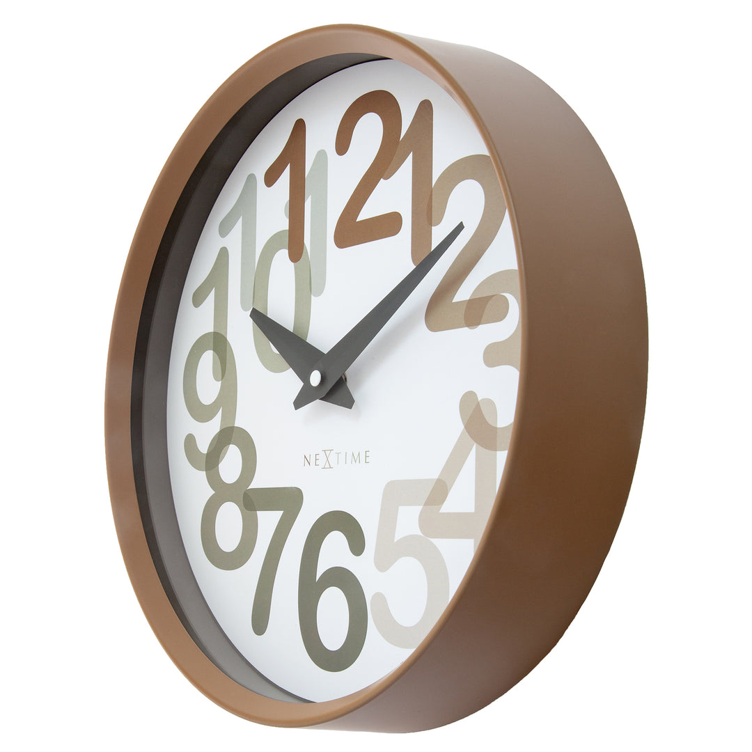 NeXtime Big Number Graphic Layered Wall Clock Toffee 30cm 573339BE 3