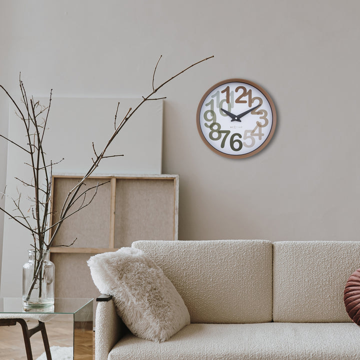 NeXtime Big Number Graphic Layered Wall Clock Toffee 30cm 573339BE 4