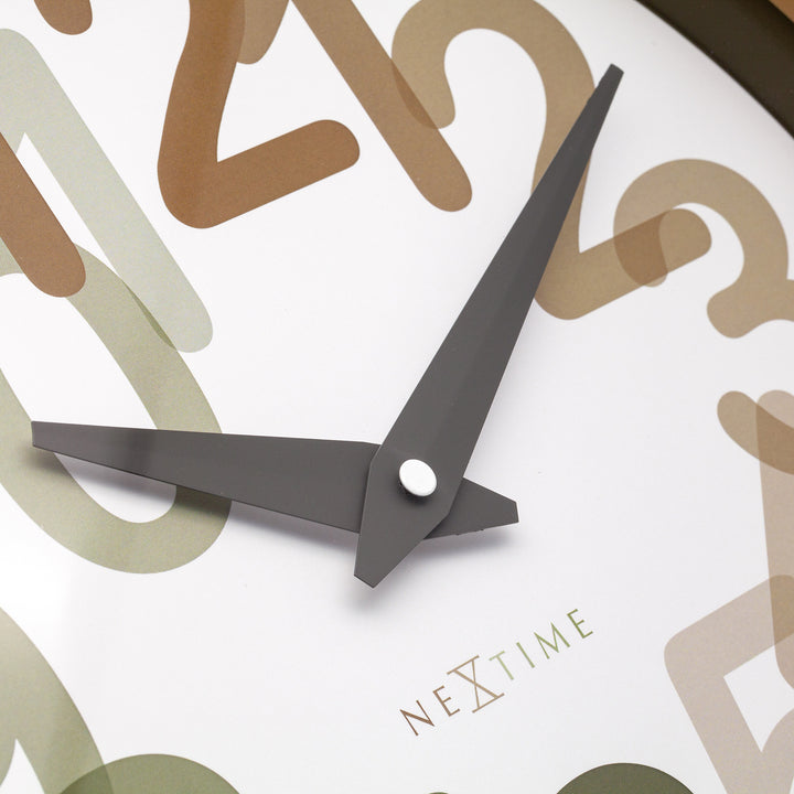 NeXtime Big Number Graphic Layered Wall Clock Toffee 30cm 573339BE 5