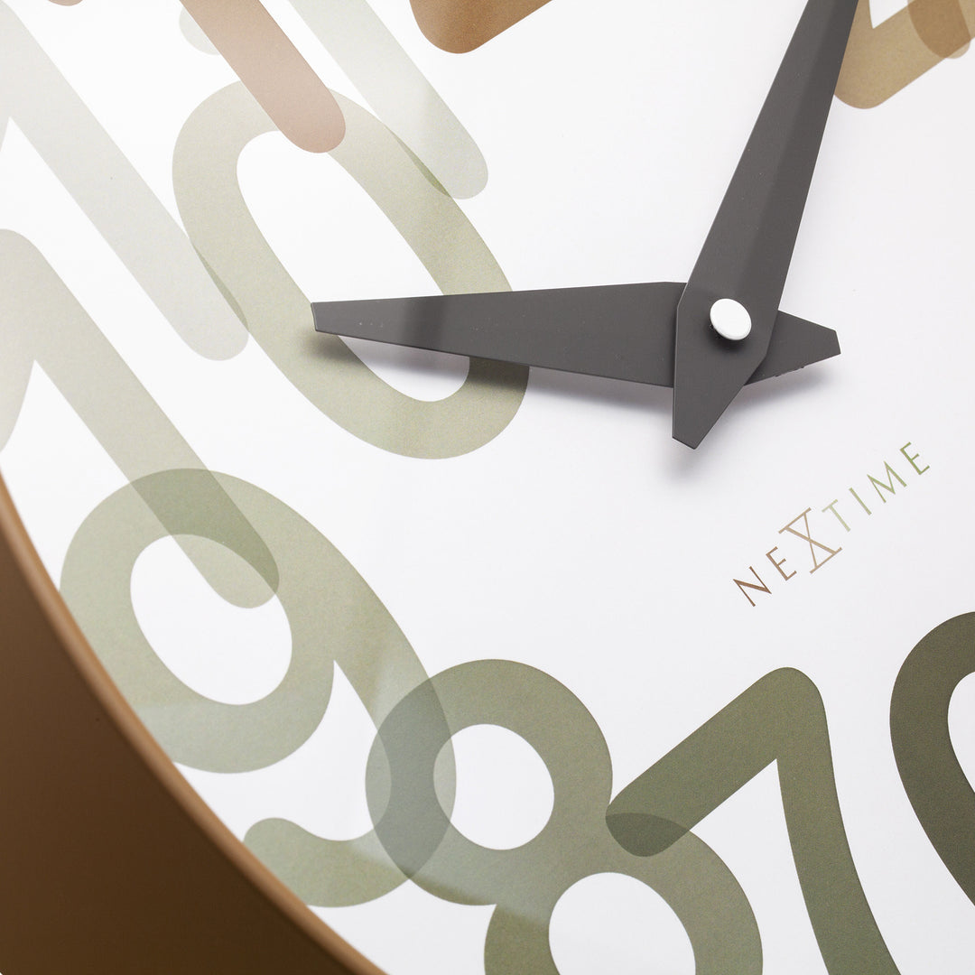 NeXtime Big Number Graphic Layered Wall Clock Toffee 30cm 573339BE 6