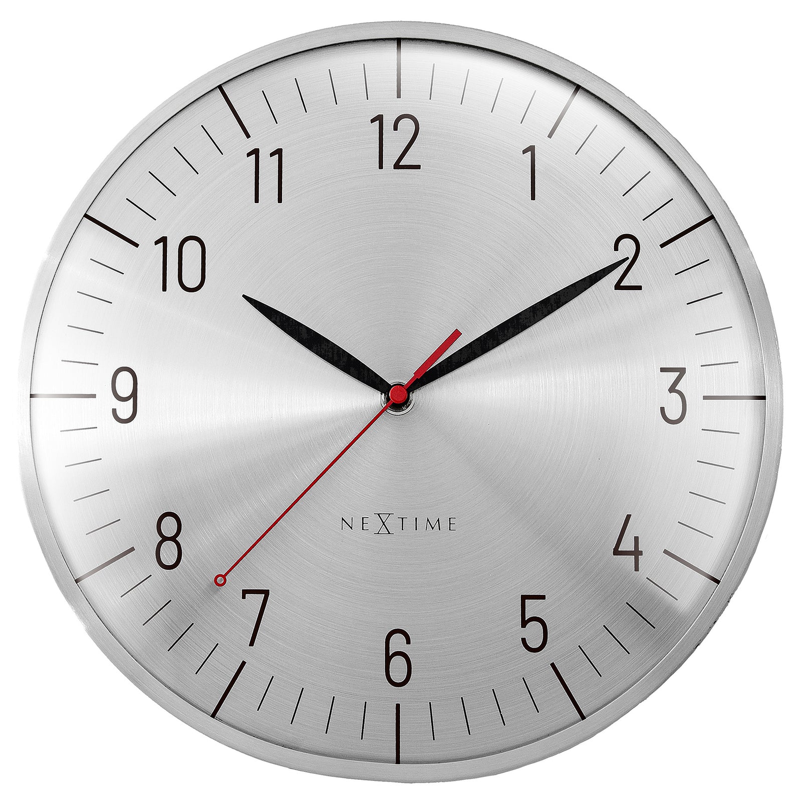 NeXtime Frankfurt Domed Aluminium Wall Clock Silver 31cm 573343ZI 1