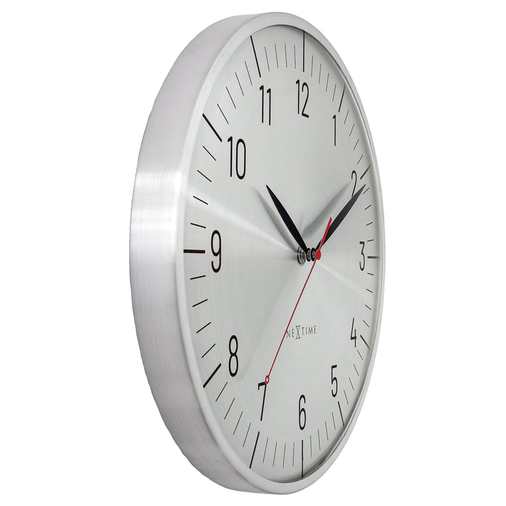 NeXtime Frankfurt Domed Aluminium Wall Clock Silver 31cm 573343ZI 2