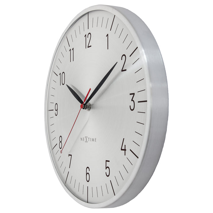 NeXtime Frankfurt Domed Aluminium Wall Clock Silver 31cm 573343ZI 3