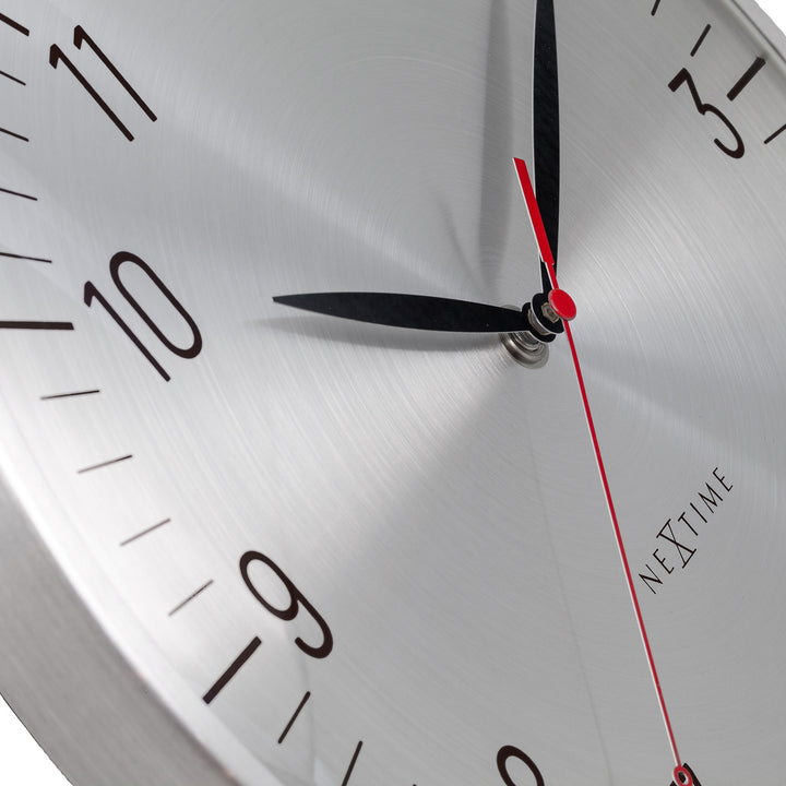 NeXtime Frankfurt Domed Aluminium Wall Clock Silver 31cm 573343ZI 5