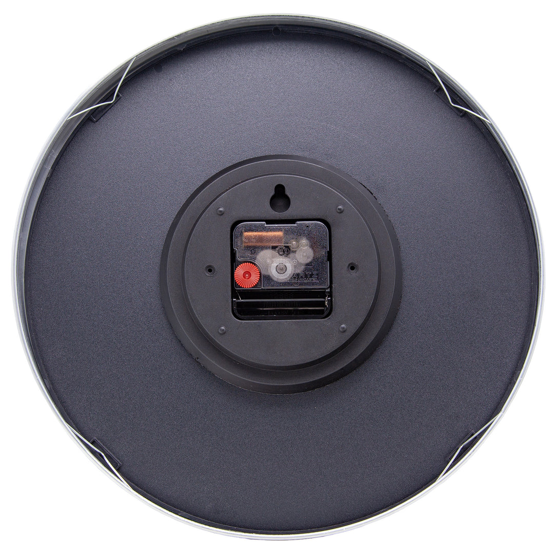 NeXtime Frankfurt Domed Aluminium Wall Clock Silver Black 31cm 573343ZW 6