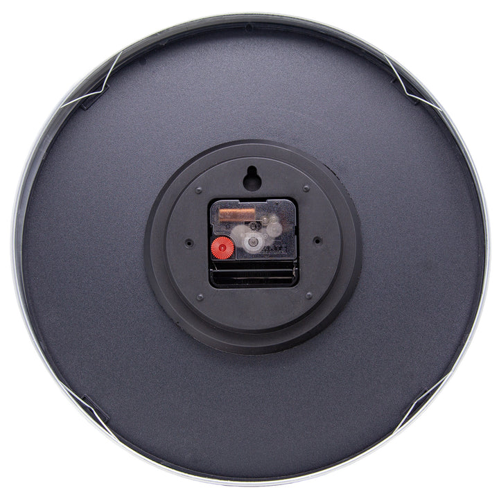 NeXtime Frankfurt Domed Aluminium Wall Clock Silver Black 31cm 573343ZW 6