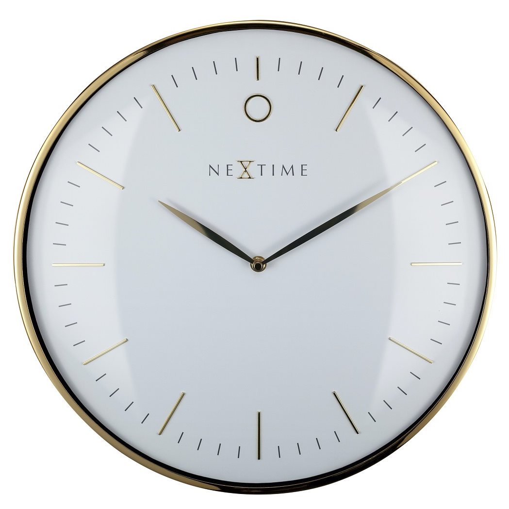 NeXtime Glamour Wall Clock Gold and White 30cm 573256WI 1 #size_30cm