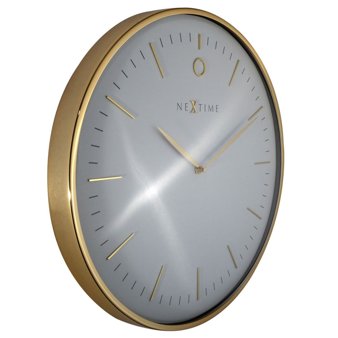 NeXtime Glamour Wall Clock Gold and White 30cm 573256WI 3 #size_30cm