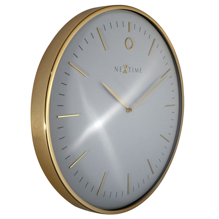 NeXtime Glamour Wall Clock Gold and White 30cm 573256WI 3 #size_30cm