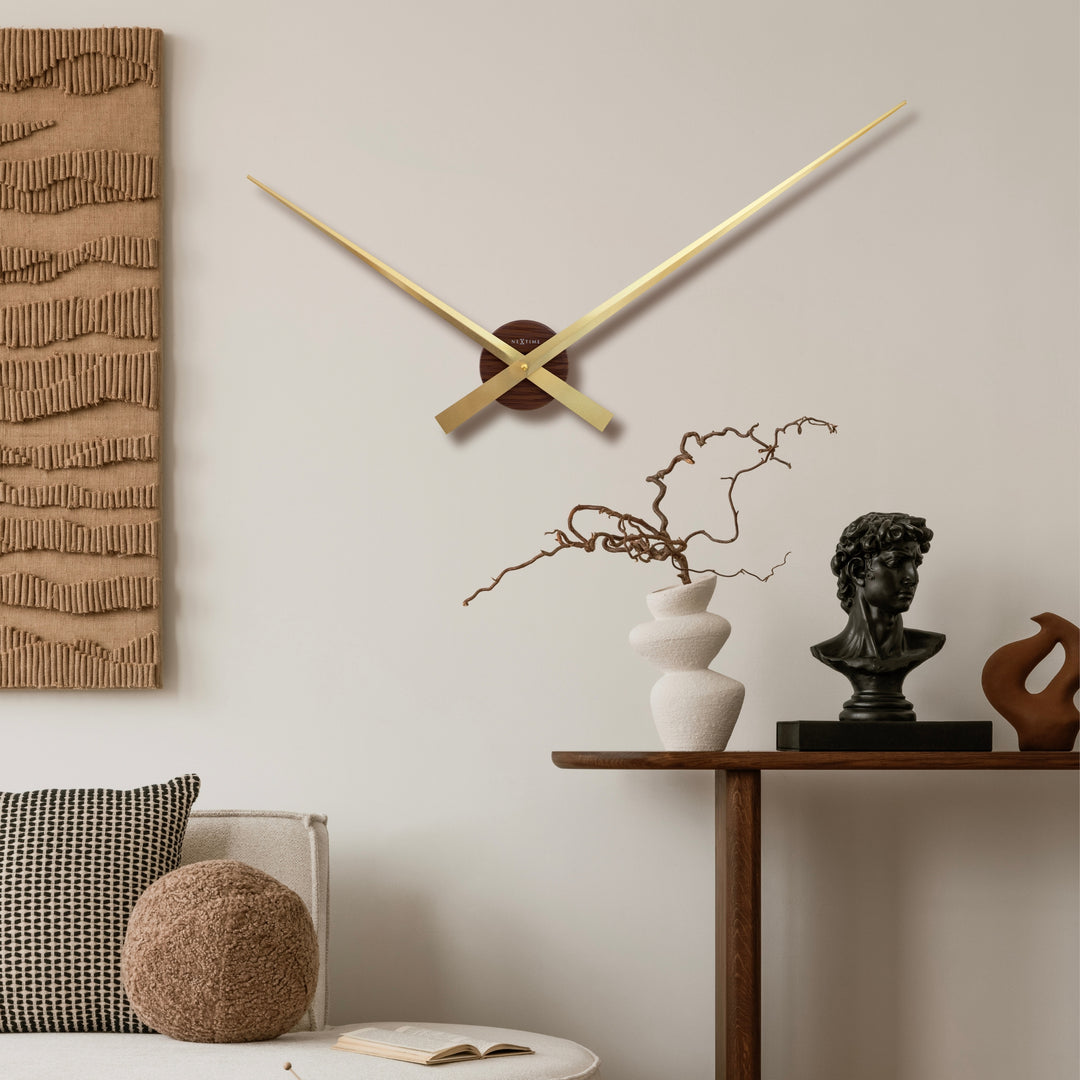 NeXtime Hands Oversized Aluminium Minimalist Wall Clock Gold 86cm 572269VI 4