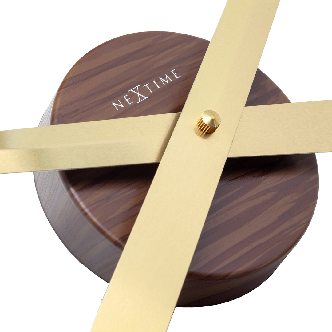 NeXtime Hands Oversized Aluminium Minimalist Wall Clock Gold 86cm 572269VI 5