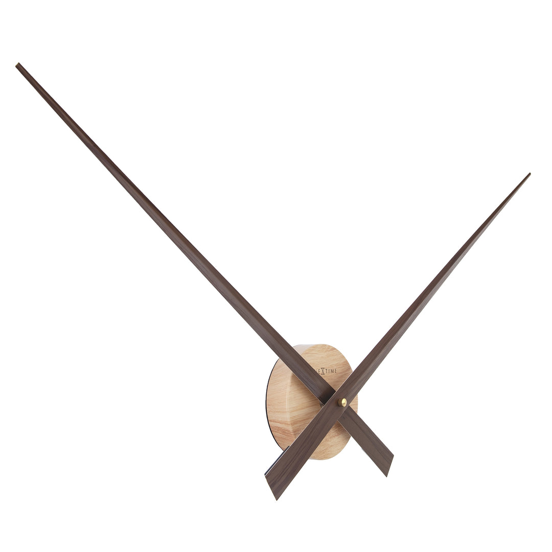 NeXtime Hands Oversized Aluminium Minimalist Wall Clock Walnut 86cm 572269BR 2