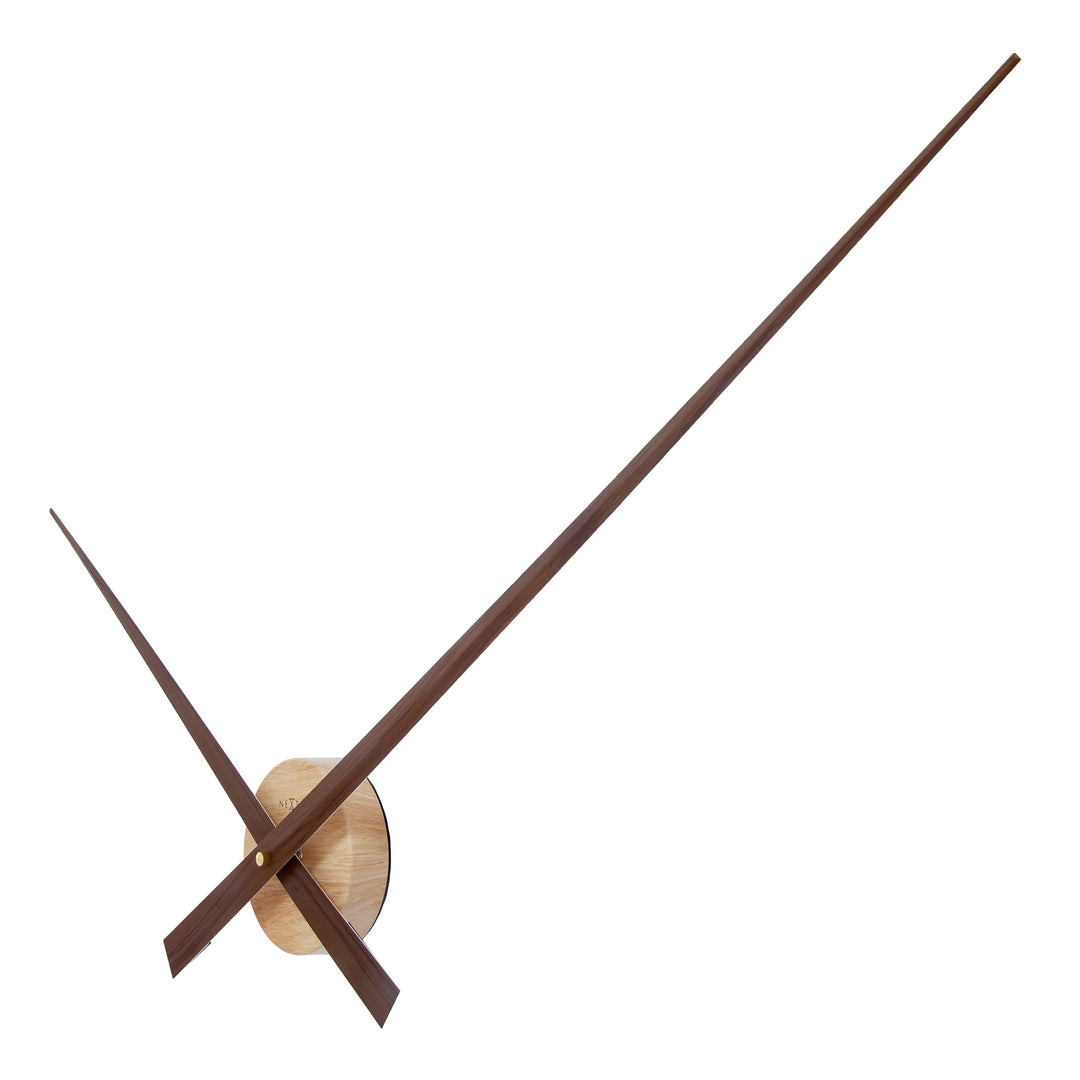 NeXtime Hands Oversized Aluminium Minimalist Wall Clock Walnut 86cm 572269BR 3