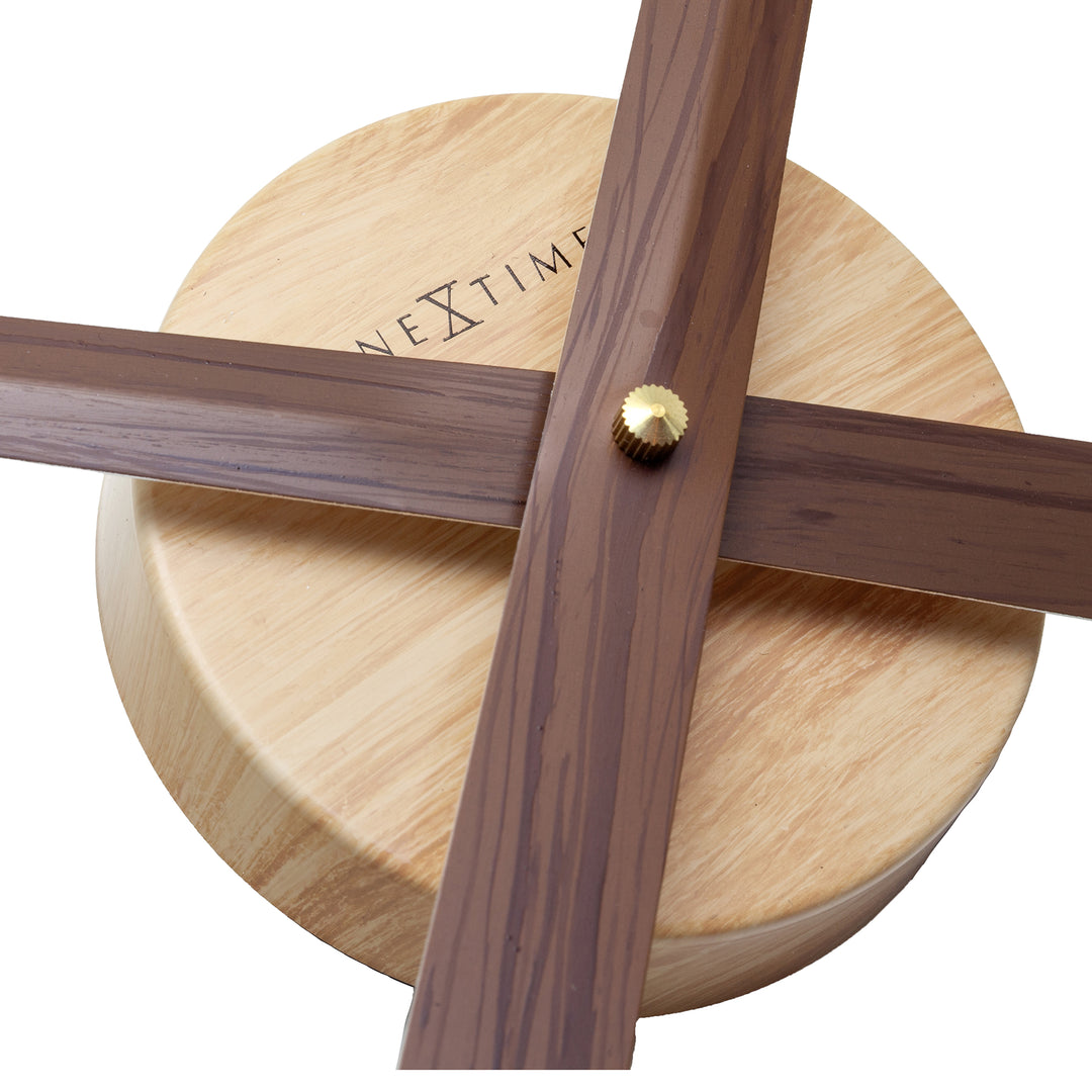 NeXtime Hands Oversized Aluminium Minimalist Wall Clock Walnut 86cm 572269BR 5