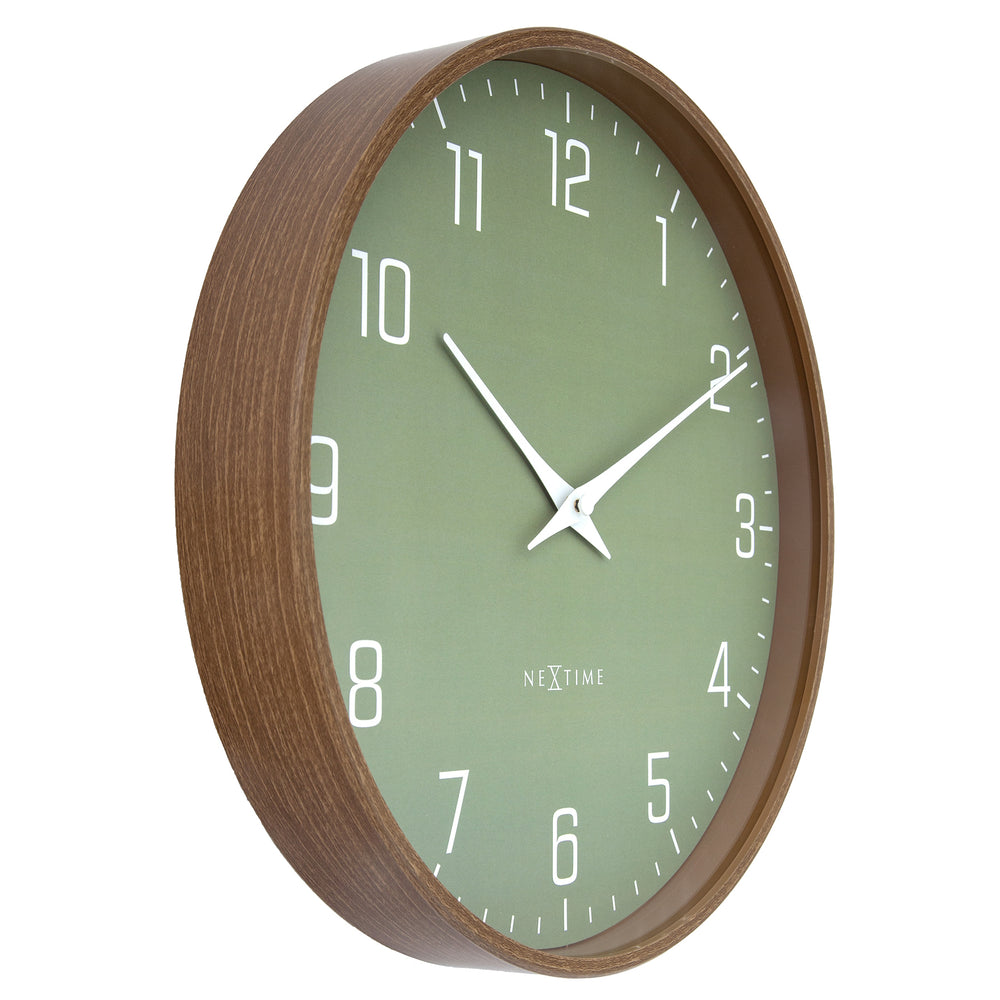 NeXtime Lyra Monochromatic Silent Wall Clock Olive Green 30cm 573341GN 2