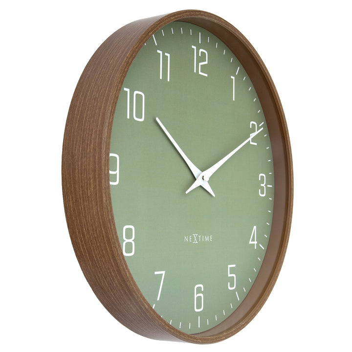 NeXtime Lyra Monochromatic Silent Wall Clock Olive Green 30cm 573341GN 2
