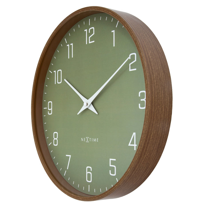 NeXtime Lyra Monochromatic Silent Wall Clock Olive Green 30cm 573341GN 3