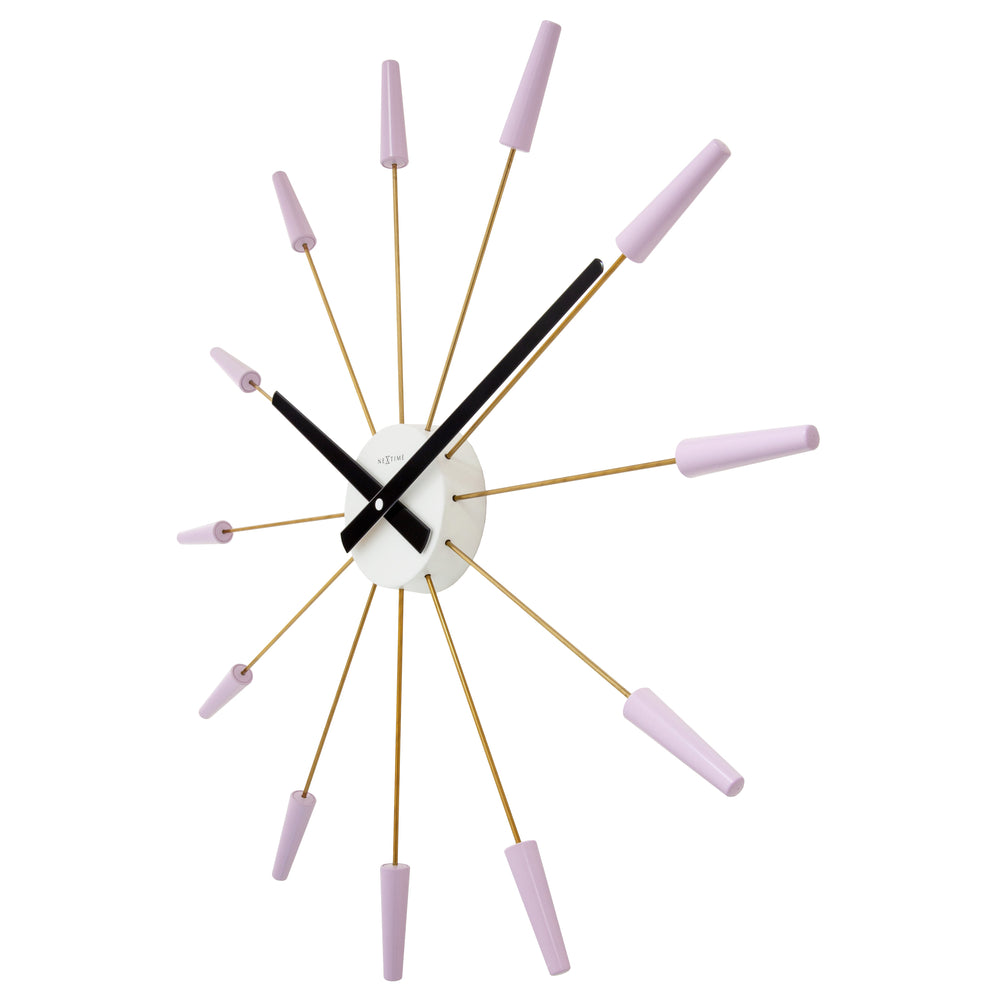 NeXtime Plug Inn Stainless Steel Wall Clock Gold Lavender 58cm 572610LA 2