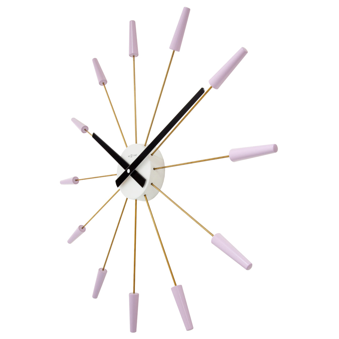 NeXtime Plug Inn Stainless Steel Wall Clock Gold Lavender 58cm 572610LA 2