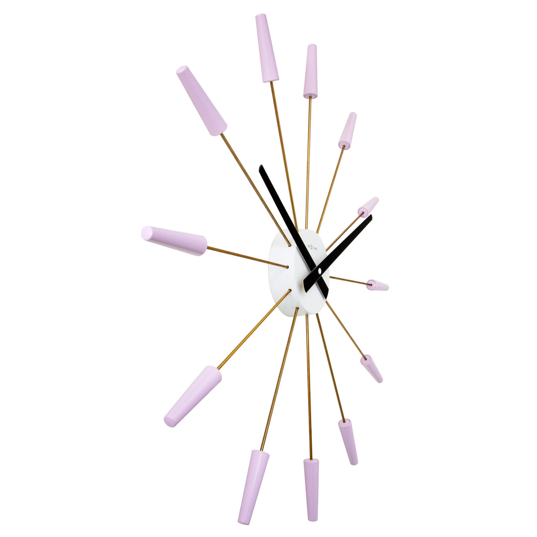 NeXtime Plug Inn Stainless Steel Wall Clock Gold Lavender 58cm 572610LA 3