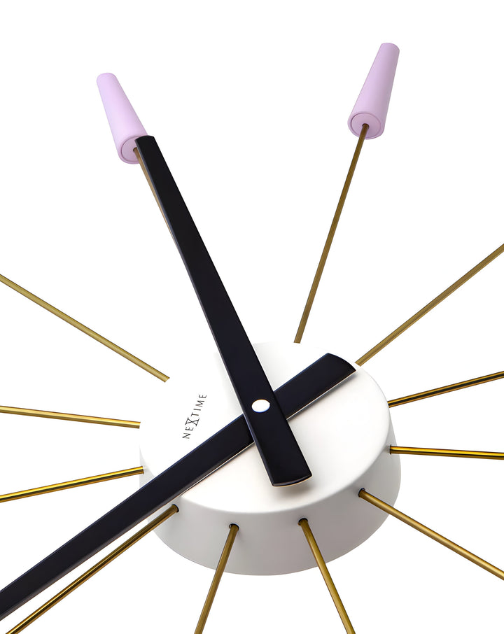NeXtime Plug Inn Stainless Steel Wall Clock Gold Lavender 58cm 572610LA 5