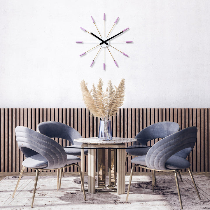 NeXtime Plug Inn Stainless Steel Wall Clock Gold Lavender 58cm 572610LA 6