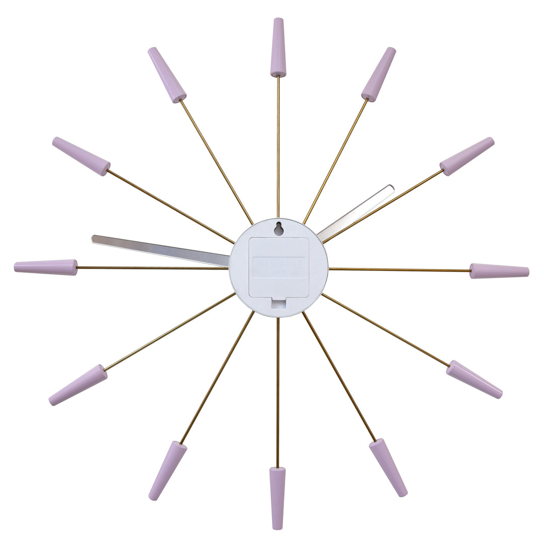 NeXtime Plug Inn Stainless Steel Wall Clock Gold Lavender 58cm 572610LA 7