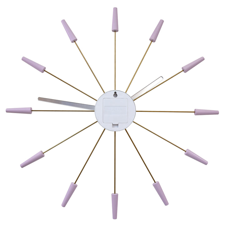 NeXtime Plug Inn Stainless Steel Wall Clock Gold Lavender 58cm 572610LA 7