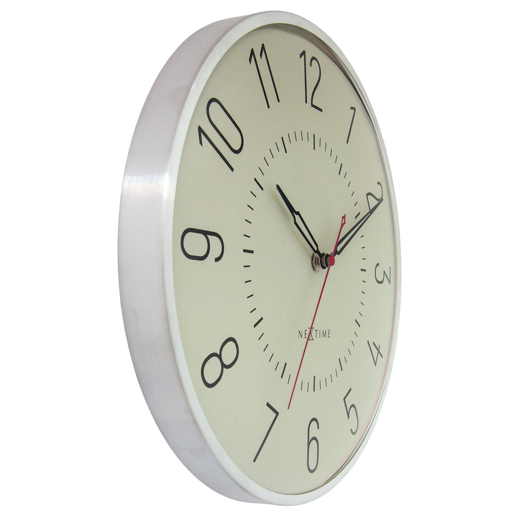NeXtime Rotterdam Domed Aluminium Wall Clock Silver Green 31cm 573342GN 2