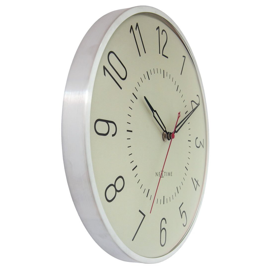 NeXtime Rotterdam Domed Aluminium Wall Clock Silver Green 31cm 573342GN 2