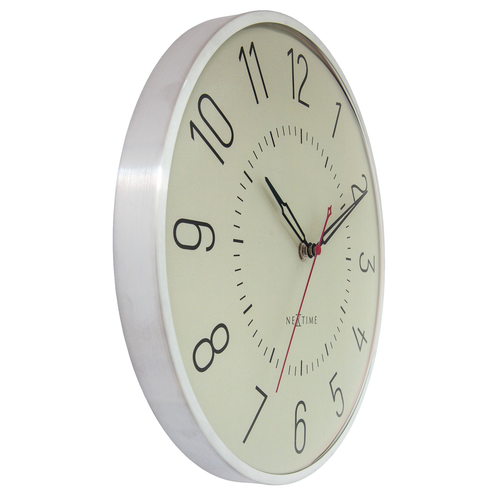 NeXtime Rotterdam Domed Aluminium Wall Clock Silver Green 31cm 573342GN 2