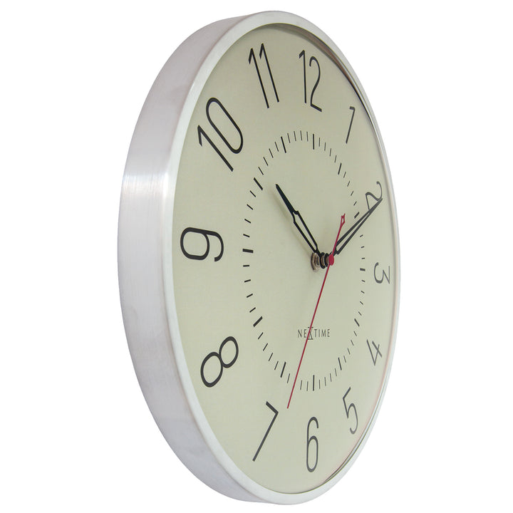 NeXtime Rotterdam Domed Aluminium Wall Clock Silver Green 31cm 573342GN 2