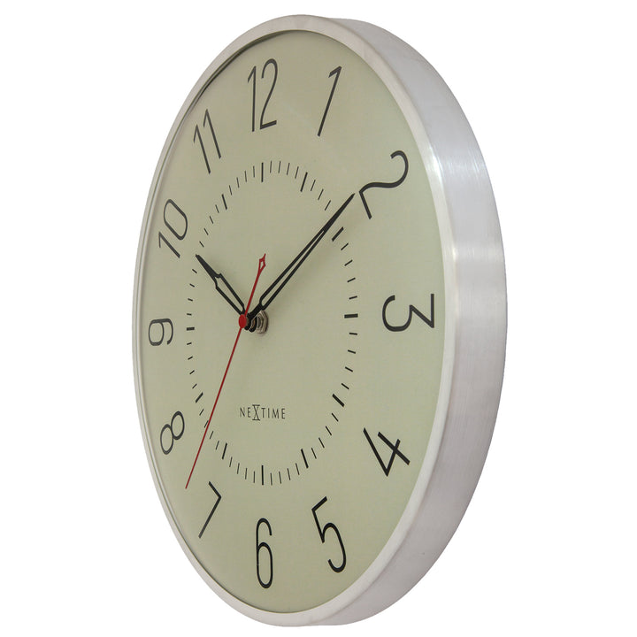 NeXtime Rotterdam Domed Aluminium Wall Clock Silver Green 31cm 573342GN 3