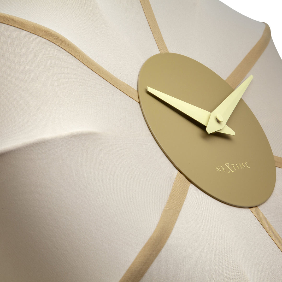 NeXtime Ultimo Pleated Fabric Sculptural Wall Clock Champagne 50cm 573344CP 5