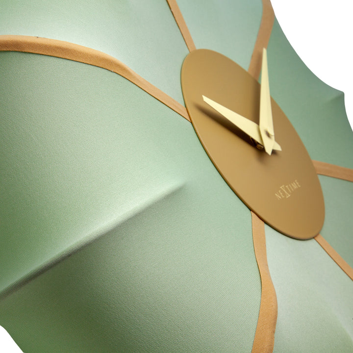 NeXtime Ultimo Pleated Fabric Sculptural Wall Clock Green 50cm 573344GN 5