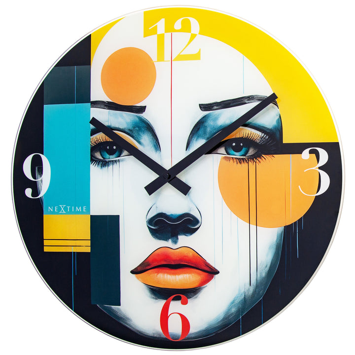 NeXtime Vogue Glass Wall Clock Multicolour 43cm 578199 1