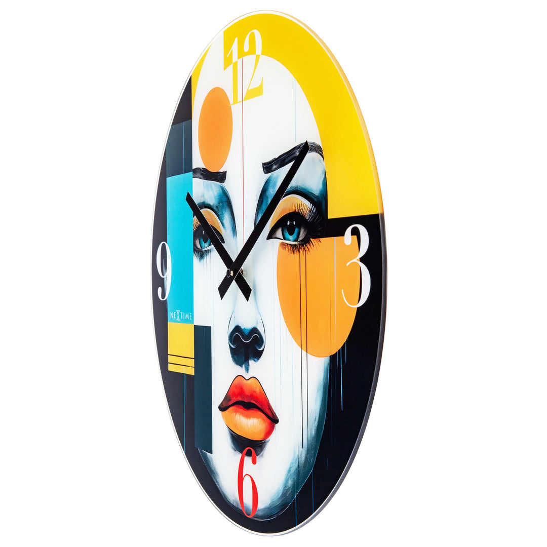 NeXtime Vogue Glass Wall Clock Multicolour 43cm 578199 2