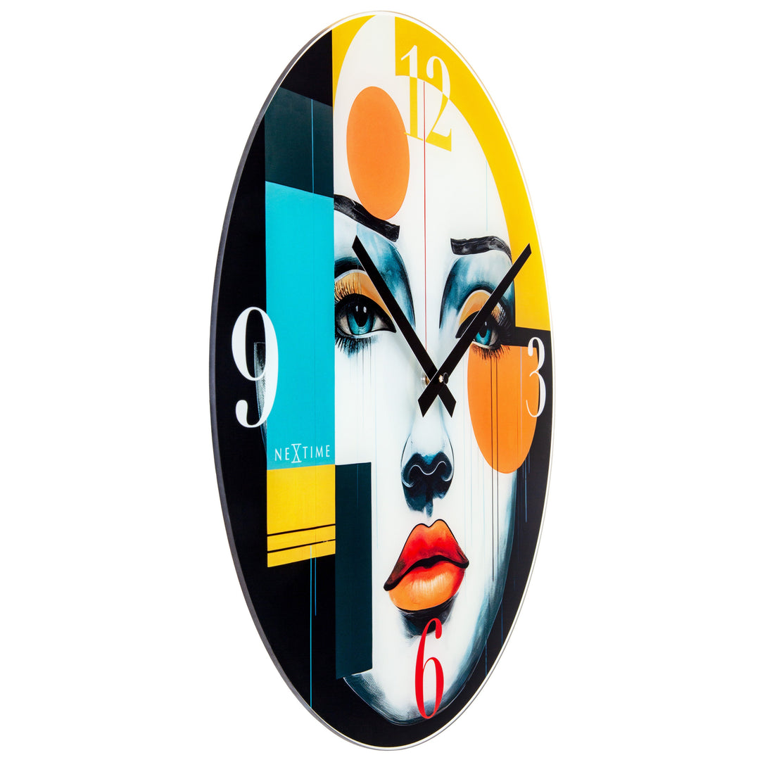 NeXtime Vogue Glass Wall Clock Multicolour 43cm 578199 3