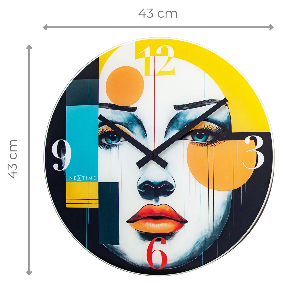 NeXtime Vogue Glass Wall Clock Multicolour 43cm 578199 4