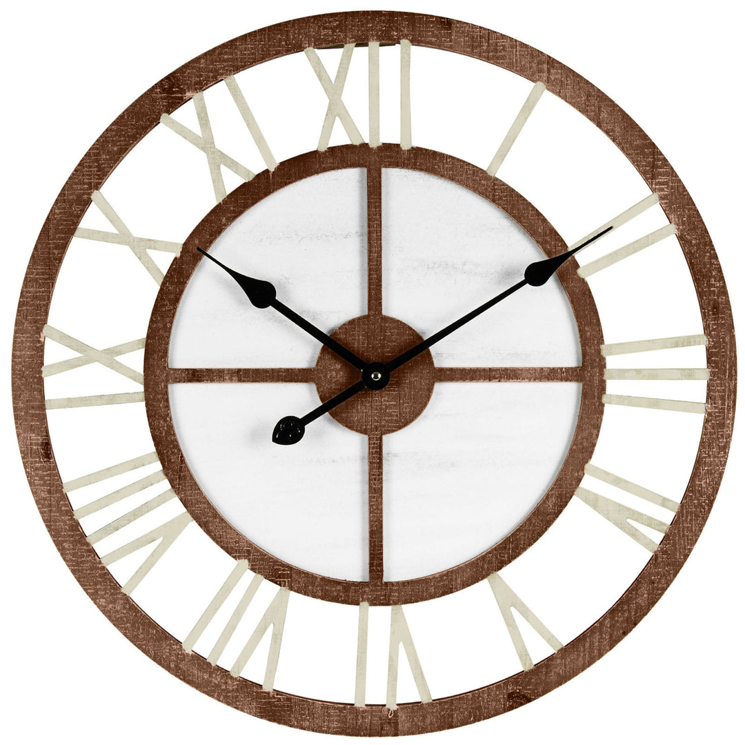 Scandi Geometric Floating Wooden Wall Clock 60cm 91956CLK 1